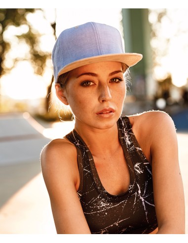 F-6089CH-Chambray-Suede Snapback